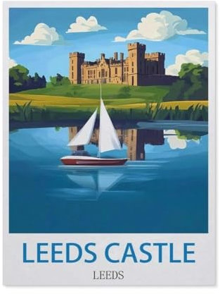 1000 Pieces Landscape Puzzles DIY，Leeds Castle Leeds，Jigsaw Creativity Toys for Kids Adults（50x70cm）-EZ72