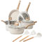 Zymoplas High Set Pans Granite Kitchen Cookware Easy to Nonstick Cookware Pots and Induction Pots Pans Stoves and Set Non