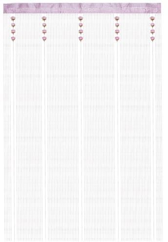 SOFPLATE 39 x 79 Inch Pink Bead Curtains Doorway String Curtains Rose Flower Beads Long Hanging Polyester Partitions Closet Ribbon Tassels Drapes Panel for Interior Doorways Window Coffee Room Divider