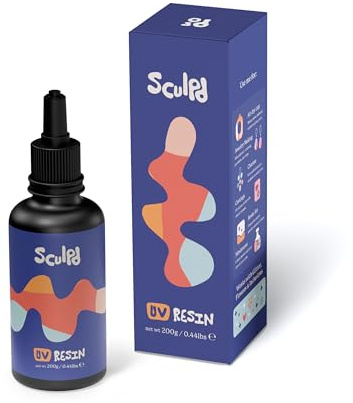 Sculpd UV-Harz, kristallklar, schnell aushärtend, geruchsarme Formel | Perfekt für Schmuckherstellung, Charms, Gussteile und andere Bastelprojekte mit einer glatten, kristallklaren Oberfläche