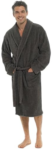 INSIGNIA Men’s Pure 100% Cotton Terry Towelling Bathrobe