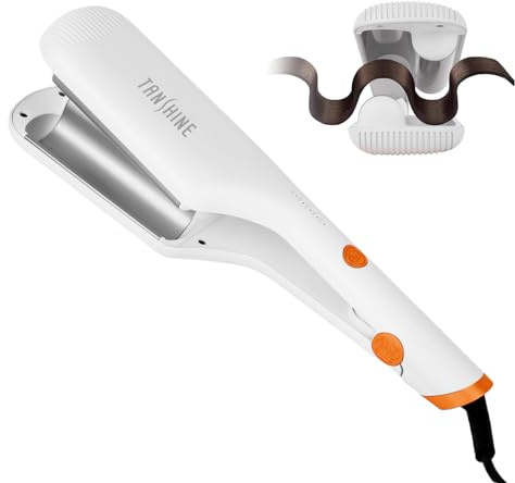 TANSHINE Welleneisen 32mm, 5 Temperaturstufen 120-200°C Lockenstab Wellen | Keramik Ionen, 5 Temperaturstufen (120/140/160/180/200°C), Anti-Verbrennung CE, 60s Aufheizen, 48h Halt, Für alle Haartypen