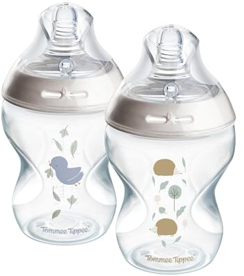 Tommee Tippee-Babyflaschen, Natural Start Anti-Kolik-Flasche 260ml, 2er-Pack, mit Langsamsauger inbegriffen brustähnl. Sauger, Anti-Kolikventil, selbst steril., Zubehör, dekor.