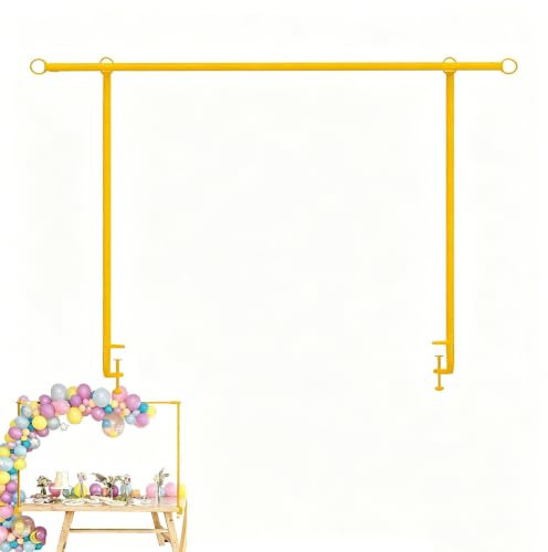 Tischstange Dekostange für Tisch Deko Stange,Metall Verstellbarer Tischbogen Ballonbogen Gestell für Festliche Partys Hochzeiten Geburtstage,Gelb 250 X 120 cm,Einfach zu Installieren