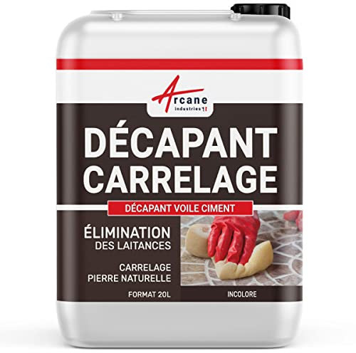 Décapant voile de ciment, carrelage, nettoyage, laitance, salpêtre, elimine le tartre, calcaire, rouille, trace - 20 L - ARCANE INDUSTRIES