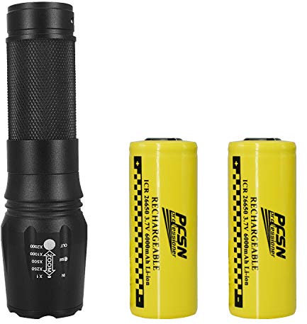 PFSN professioner Rechargeable Torch with 26650 Battery and Charger
