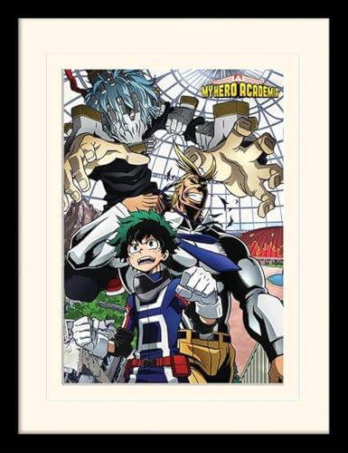My Hero Academia Mein Held der Wissenschaft 'eine feindliche Bedrohung' montiert Drucken,30 x 40 cm