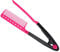 Hair Straightening Comb Haircut Anti-static V Shape Comb Clip Clamp Hairdressing Styling Tools(Rose red)