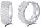 Carleen Damen Creolen Ohrringe Runde Knorpel Klein aus 925 Sterling Silber Weiß Gold Plattiert mit Rundschliff Cubic Zirkonia Schmuck - Durchmesser: 15 mm