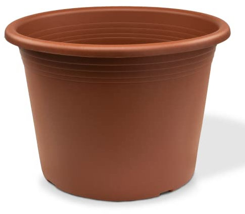 MePla Blumentopf Cilindro - runder Pflanzkübel - wetterfestes Pflanzgefäß - UV-beständiger Blumenkübel - Pflanzentopf - Kübel - Ø 25 - Terracotta