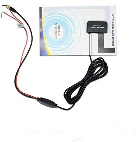 Antenne Dab Antenne Voiture Adaptateur, Riloer Antenne de voiture DAB DAB+ Antenne d'autoradio numérique antenne SMA prise mâle support en verre