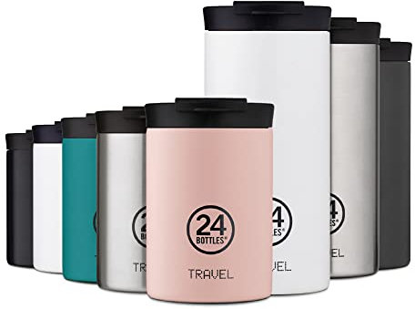 24Bottles Travel Tumbler - Reise- und Büro-Thermobecher 350ml/600ml, 100% Luftdicht für Kaffee und Tee (6 Stunden heiß 12 Stunden kalt), ökologische Edelstahl-Wasserflaschen mit Italienischem Design