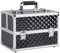 costoffs Luggage Cosmetic Cases Beauty Box Professional Makeup Storage Box Salon Barber Case (Black/Silver)