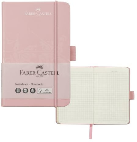 Faber-Castell 27828 - Taccuino DIN A6 ombre rosa, a scacchi, 100 g/m², 194 pagine carta FSC-Mix, 90 x 140 mm
