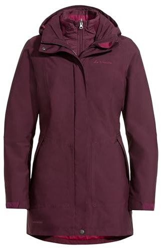 Vaude Idris III 3-in-1 Parka Damen – Damen-Winterjacke wasserdicht, winddicht & atmungsaktiv mit Eco-Finish, Damen-Doppeljacke mit wärmender Hybrid-Innenjacke – in Pink, Größe: 38