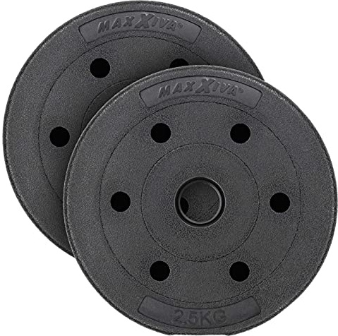 MAXXIVA Hantelscheiben-Set Zement 2 x 2,5 kg Ersatzgewichte für Muskelaufbau Krafttraining Fitness-Zubehör Gewichtheben 5kg