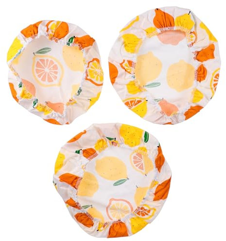 3pcs Reusable Cotton Bowl Covers, Fabric Bowl Covers Food Storage Covers for Kitchen Container Bowl (Yellow)