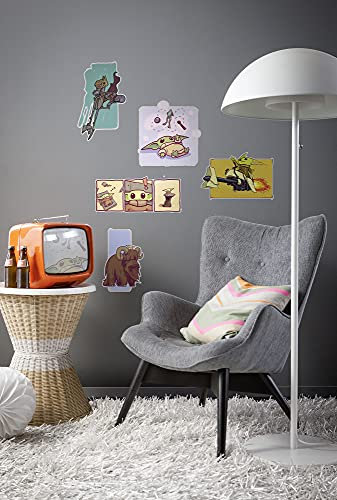 Komar Marvel Wandtattoo Mandalorian Funny Grogu - 50 x 70 cm (Breite x Höhe) - 5 Teile - Jedi, Yoda, Deco-Sticker, Wandaufkleber, Wandsticker, Wanddeko, Kinderzimmer - 14094h