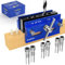 BLEKOO Self Centering Doweling Jig Kit, Drill Jig for Straight Holes Biscuit Joiner Set with 6 Drill Guide Bushings, Adjustable Width Drilling Guide Power Tool Accessory Jigs (Blue)