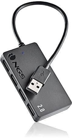 NGS IHUB4 Tiny - Hub USB 2.0 con 4 Puertos, Compatible con Todos los Sistemas Operativos, Plug & Play”
