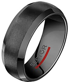 Sector No Limits Row anello Uomo in Ceramica, smalto nero - SACX16029