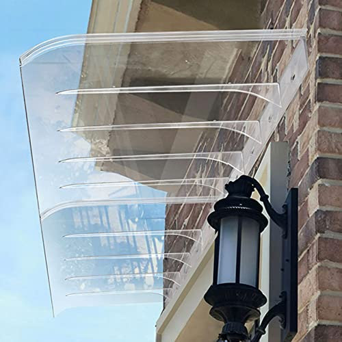 Invisible Front Door Canopy Awning Shelter,Outdoor Cover Porch Canopy,Door Window Garden Canopy Patio Porch Awning,Curved Polycarbonate Cover,UV Protection Rain Shelter (40x100cm/16x39)