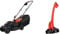 BLACK+DECKER ?BEMW351 Tagliaerba Elettrico Ampiezza Taglio 32 Cm, Capacità Di Raccolta 35 Litri, Nero Arancione & Tagliabordi Ampiezza taglio 23 cm, Impugnatura Singola 250 W, GL250-QS