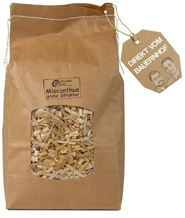 Gebrüder Goller Bio Miscanthus Einstreu grob - Staubarm & Saugstark - Einstreu für Kleintiere wie Kaninchen, Meerschweinchen, Hamster - Kleintierstreu aus biologischem Anbau - 60L 100% Natur