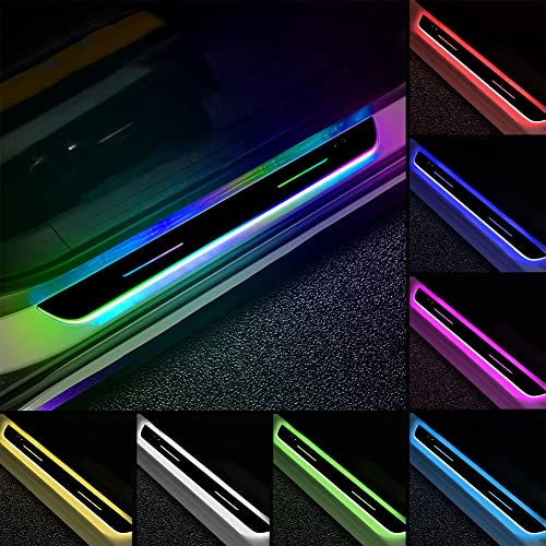 4Pcs Magnetic LED Induction Door Sills, Wiring-Free Waterproof LED Car Door Lights, Car Threshold Strip Atmosphere Light for Cars (4PCS)