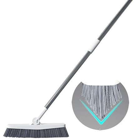 INF Depurador de Suelo de Mango Largo, Cepillo rígido Gris de 85cm, Cepillo de Limpieza de Mango Largo Desmontable para baño, Cocina, Pared, terraza