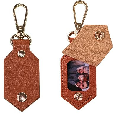 Chaînes clés personnalisées d'image, porte-clés drôles faits sur commande de photo de cuir avec des cadeaux d'image pour des hommes de petit ami de femmes, DALBR