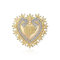 YAHOYA Plaqué Or Coeur Forme Paix Ruban Broche Pins Mode Costume Bijoux