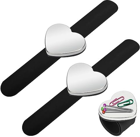 SwirlColor Nadelkissen Magnetische Pin Halter, Langlebige Tragbare Herzform Magnetische Armband Armband Pin Pad Armband zum Nähen, Friseur, DIY