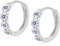 Sterling Silver Hoop Earrings for Women, Small Huggie Daisy Hoop Earrings | Hypoallergenic Sapphire Cubic Zirconia Hoops Earring September Jewellery Gift for Ladies Girls Birthday Wedding, 12mm Hoop