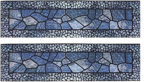 andiamo Stufenmatte La Traviata 2er Set 24 x 90 cm aus Weichkautschuk rutschhemmender Treppenschutz pflegeleicht witterungsbeständig Blau