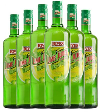 Schnapp Rives Lime Juice Tropic Botella Misil 1 L (Caja de 6 Botella Misil de 1 L)