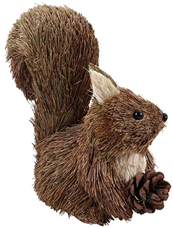 IMIKEYA 3 Pcs Squirrel Desktop Decoration Straw Animal Ornament Christmas Decorations