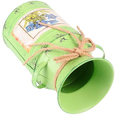 FONDOTIN 1pièce Seau Vintage pour Conteneur De Jardinage Rétro Galvanisé Décoratif pour Maison Bureau Et Magasin Couleur Verte