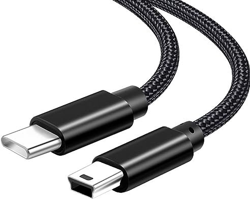 SAKEIOU Cable de Carga rápida Tipo C a Mini USB Cable Cargador Cable de Transferencia de Datos para teléfonos cámaras Soporte transmisión de Datos