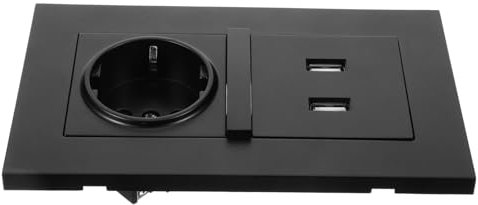 HEMOTON Dual Usb Steckdose Europäischer Standard Unterputz-ladegerät Für Zuhause Hotel Und Öffentliche Plätze Schwarz