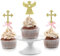 VIKY® Cake Topper Taufe, 24 Stücke Taufe Cupcake Topper, Kommunion Tortendeko, Tortendeko Taufe, Babyparty Kuchendeko, Muffin Deko Taufe Junge Mädchen für Konfirmation, Baby Shower, Taufe, Babyparty