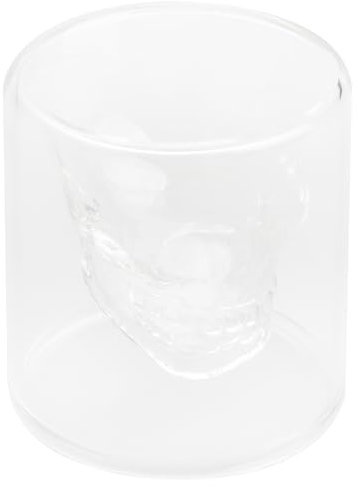 Tabanzhe 4 Crystal Skull Shot Glasses - Double Wall Glass Cups, Unique and Amusing Crystal Drinking Cups, Perfect for Enjoying Whiskey, Beer, Wine, Cocktails, and Vodka (25ml)