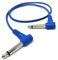 0.6m 6.35mm 1/4 TS Mono Jack to Jack Plug Lead for Guitar, Amplifiers, Music Instruments, Speakers, Microphone Cable Dual Right Angle, Blue 2ft