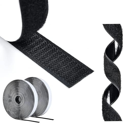AiQInu Scratch Autocollant Double Face,5m Bande Scratch Adhésif Bande Agrippantes Adhésives Autocollant,16mm Adhésives puissant Hook Loop Rubans pour Ménage,Bricolage Et l'artisanat