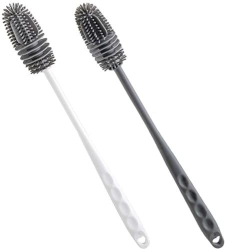 3 Pcs Bottle Brushes for Baby Bottles, Silicone Bottle Cleaning Brush, Long Handle Water Bottle Straw Cleaning Brush Set for Cleaning Bottles Glass Cup Thermoses Various Containers