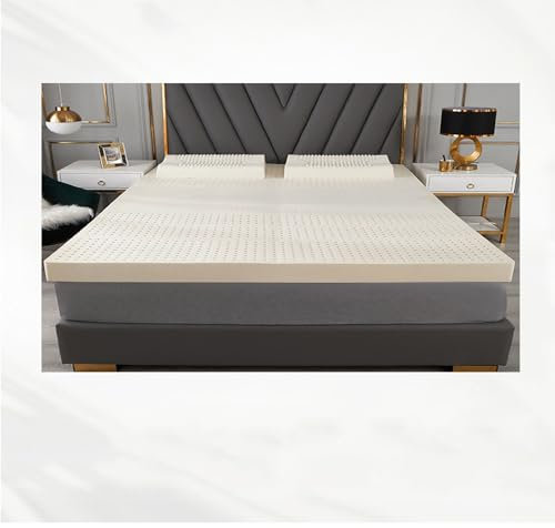 TFDRSEXVD 100% Naturlatex-Matratzen, atmungsaktive und Bequeme Matratzenauflagen gegen Rückenschmerzen, 3 Zoll,Flat Type,7.5x100x200cm
