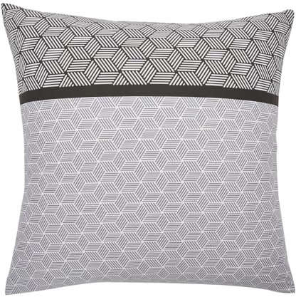 Taie d'oreiller imprimée en Bambou, Made in France, Quentin, 63 x 63 cm, Origin, Blanc et Noir