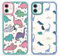 Foonary 2 Pack Clear Set Suitable for iPhone 12 Transparent 6.1, Phone Case With Cute Dinosaur Fun Aesthetic Pattern Cover, Soft Silicone Shockproof Protective Girls Box, for iPhone 12