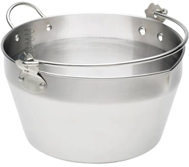 Jam Pan Stainless Steel Maslin for Making Jams and Chutneys Suitable for Electric, Gas and Induction Hobs,