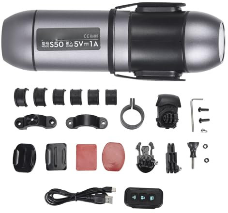 XTevu 2K Dual Lens Motorcycle Helmet Camera Loop Recording G Sensor Front Rear Video Recorder Sports Action Camera for Bicycle Horse Riding Cycling Cam